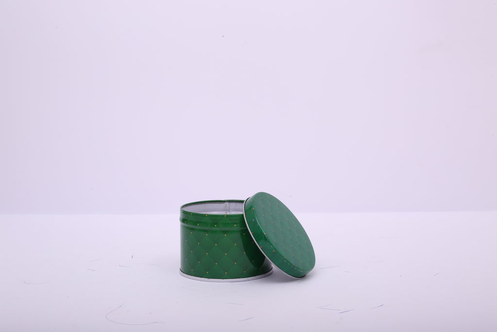 Round Tin Gift Box – Royal Green | Jewelry Box & Candle Container