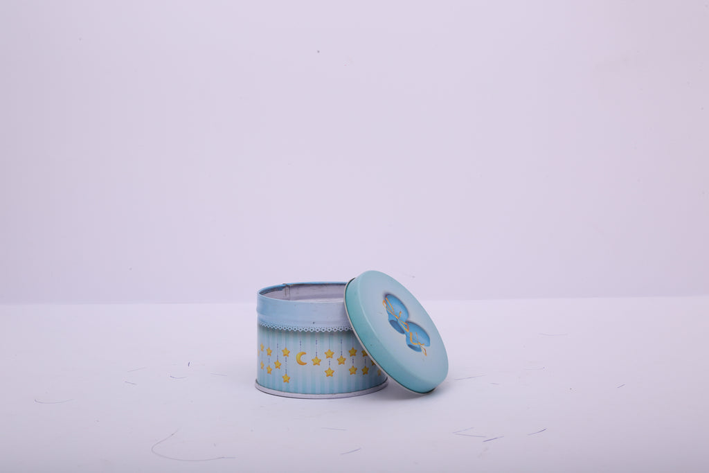 Round Tin Gift Box – Baby Boy | Gift & Candle Container