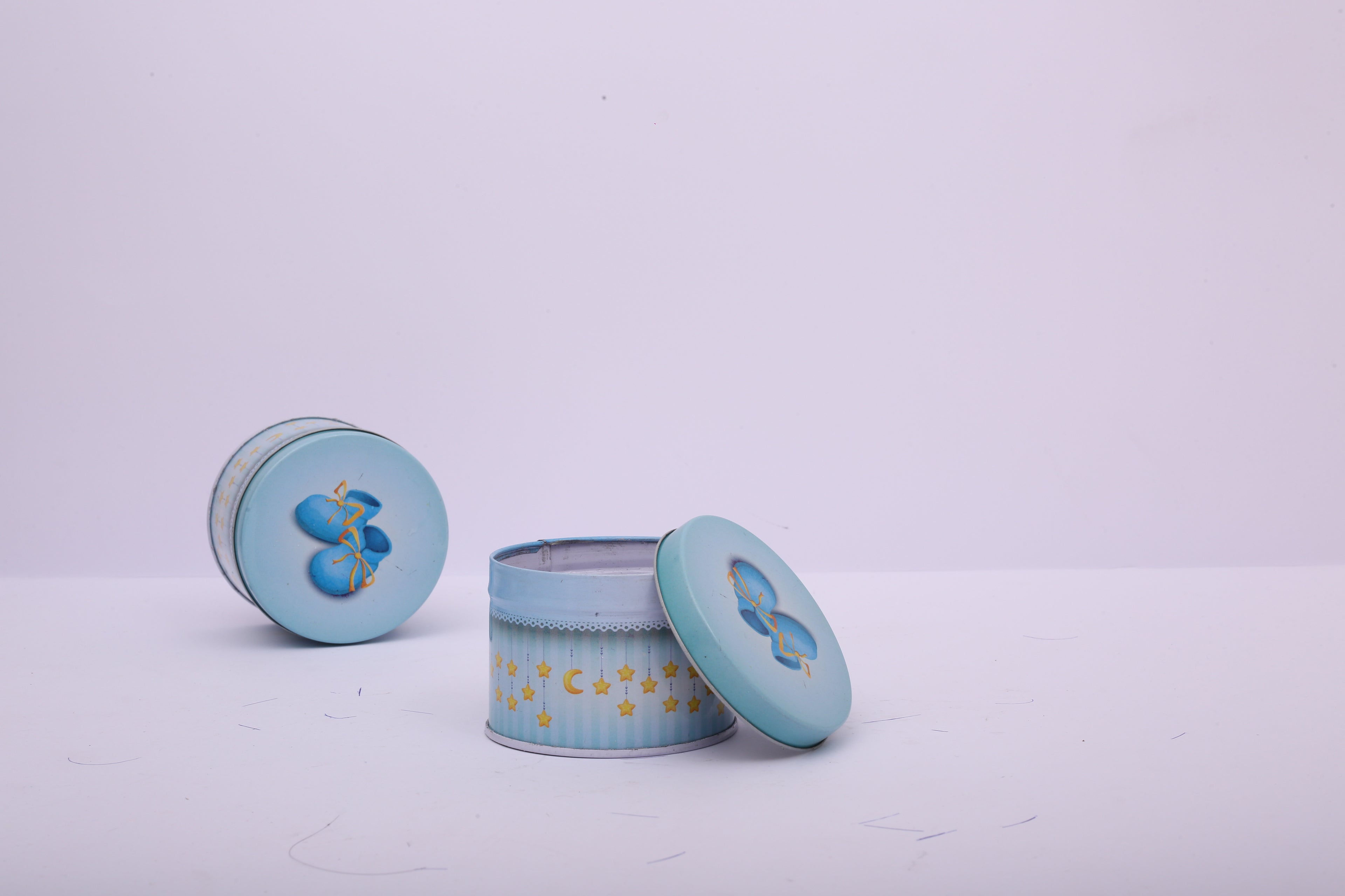 Round Tin Gift Box – Baby Boy | Gift & Candle Container