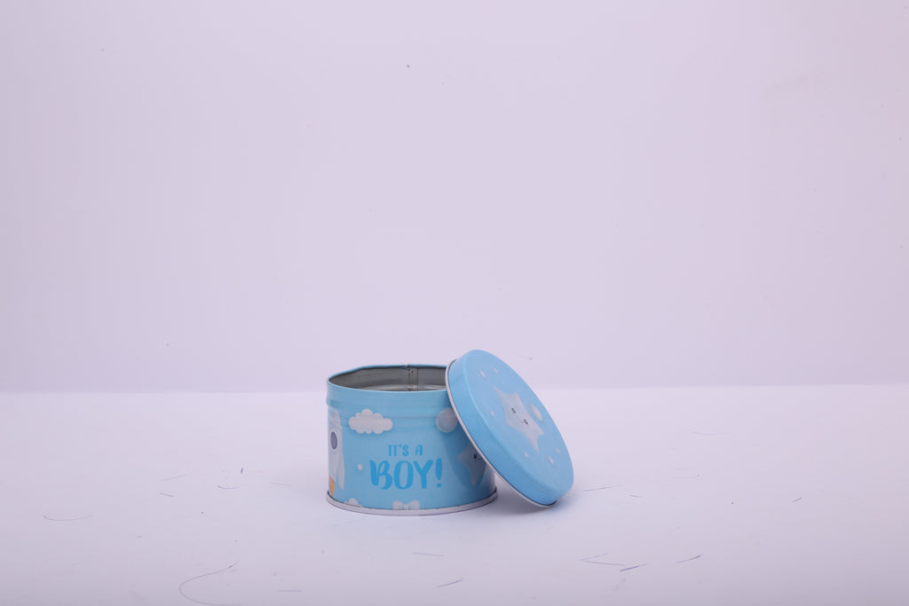 Round Tin Gift Box – It's a Boy | Gift & Candle Container