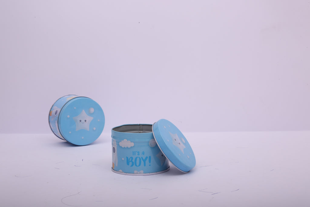 Round Tin Gift Box – It's a Boy | Gift & Candle Container