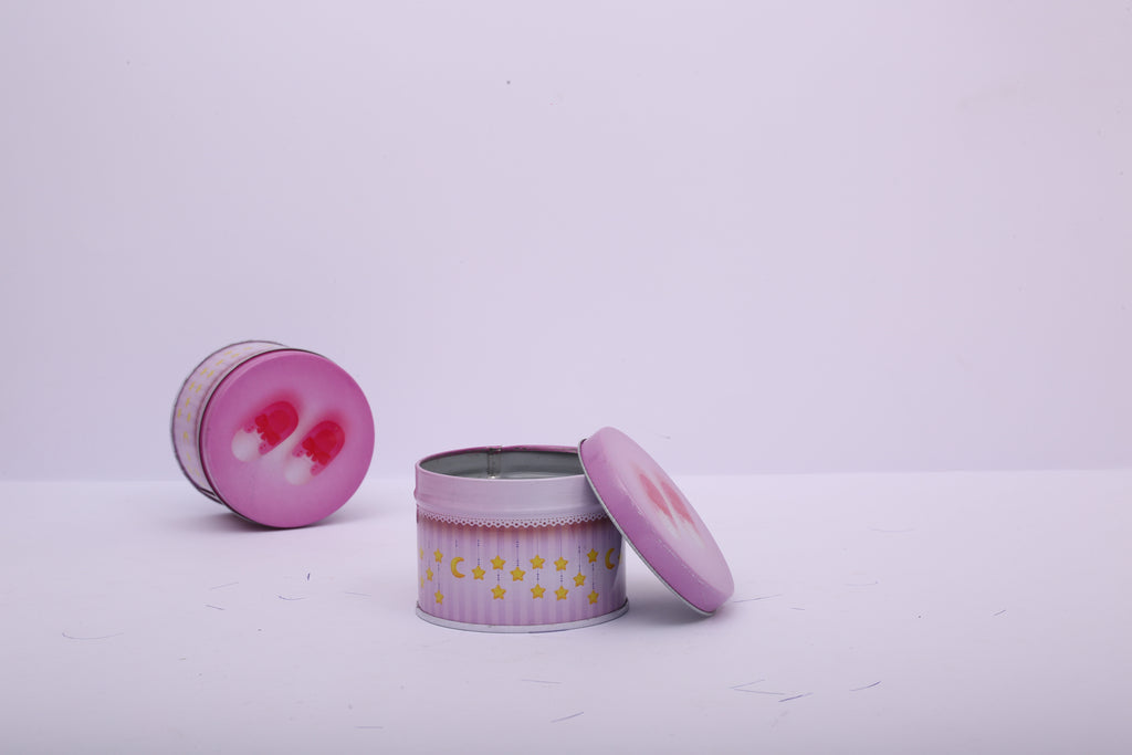 Round Tin Gift Box – Baby Girl | Gift & Candle Container