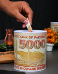 Metal Money Bank - Pakistani 5000 Rupees Design | Unbreakable Coin Savings Box